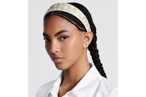 Dior Oblique Dior Band Headband • White and Gold-Tone Embroidery