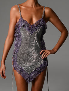 Remi Mini Dress in Purple Cheetah Ready To Ship