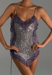 Remi Mini Dress in Purple Cheetah