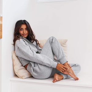 Zip up Scrunchie Hoodie - Grey