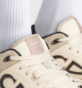 B57 Mid-Top Sneaker • Black and Cream Smooth Calfskin and Beige Suede