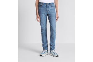 Long Slim-Fit Jeans • Blue Cotton-Blend Twill