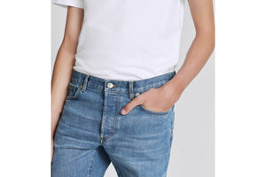 Long Slim-Fit Jeans • Blue Cotton-Blend Twill