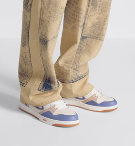 B57 Mid-Top Sneaker • Blue and Cream Smooth Calfskin and Beige Suede