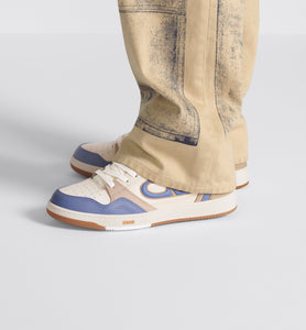 B57 Mid-Top Sneaker • Blue and Cream Smooth Calfskin and Beige Suede