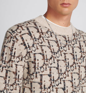 Dior Oblique Sweater • Beige and Brown Wool Jacquard