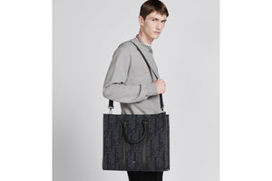 East-West Tote Bag • Black Maxi Dior Oblique Jacquard