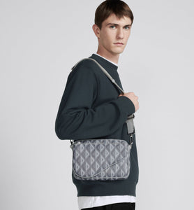 Saddle Triple Pouch • Dior Gray CD Diamond Canvas