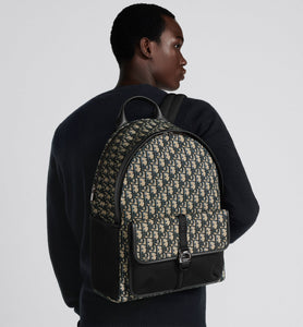 Dior 8 Backpack • Beige and Black Dior Oblique Jacquard