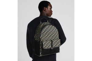 Dior 8 Backpack • Beige and Black Dior Oblique Jacquard