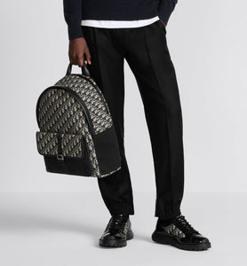 Dior 8 Backpack • Beige and Black Dior Oblique Jacquard