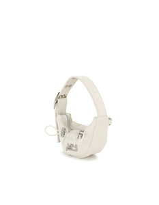 BABY SASHA KEYRING BAG - GLOSSY IVORY