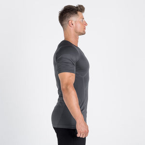 Seamless Spyder Tee - Grey in Half Sleeves
