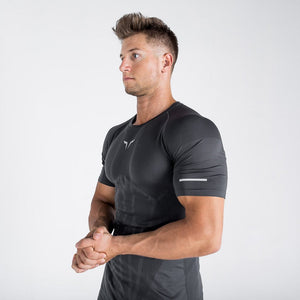 Seamless Spyder Tee - Grey in Half Sleeves