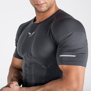 Seamless Spyder Tee - Grey in Half Sleeves