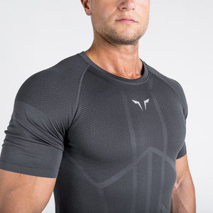 Seamless Spyder Tee - Grey in Half Sleeves