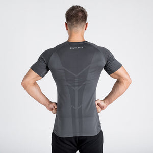 Seamless Spyder Tee - Grey in Half Sleeves