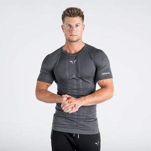 Seamless Spyder Tee - Grey in Half Sleeves