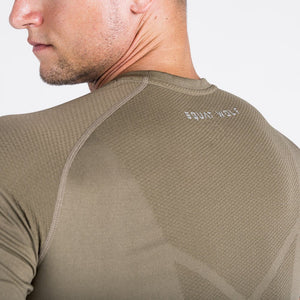 Seamless Spyder Tee - Olive in Half Sleeves