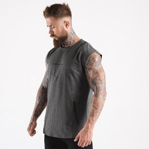 Statement Drop Shoulder Top - Melange Grey