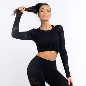 She-Wolf Seamless Tee - Black