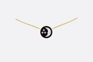 Rose Céleste Necklace • Yellow and White Gold, Diamond, Onyx and Mother-of-pearl