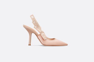 J'Adior Slingback Pump • Nude Embroidered Satin and Cotton