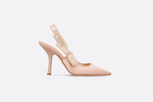 J'Adior Slingback Pump • Nude Embroidered Satin and Cotton