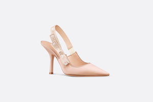 J'Adior Slingback Pump • Nude Embroidered Satin and Cotton