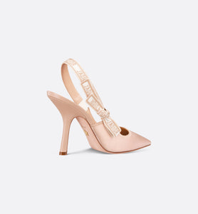 J'Adior Slingback Pump • Nude Embroidered Satin and Cotton