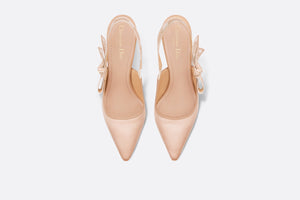 J'Adior Slingback Pump • Nude Embroidered Satin and Cotton