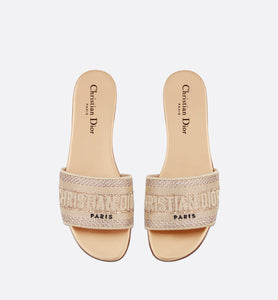 Dway Slide • Gold-Tone Cotton Embroidered with Metallic Thread and Strass