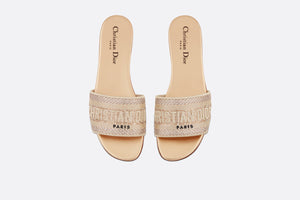 Dway Slide • Gold-Tone Cotton Embroidered with Metallic Thread and Strass