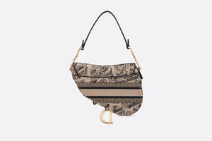 Saddle Bag • Beige and Black Plan de Paris Embroidery