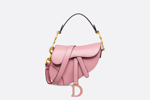 Mini Saddle Bag with Strap • Melocoton Pink Pearlescent Deerskin