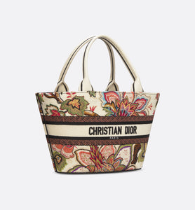 Hat Basket Bag • Natural Multicolor Albero della Vita Embroidery