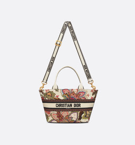 Hat Basket Bag • Natural Multicolor Albero della Vita Embroidery