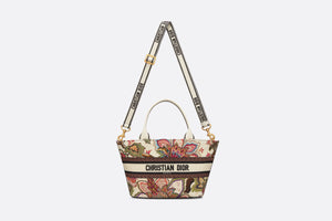 Hat Basket Bag • Natural Multicolor Albero della Vita Embroidery