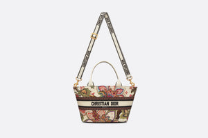 Hat Basket Bag • Natural Multicolor Albero della Vita Embroidery