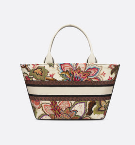 Hat Basket Bag • Natural Multicolor Albero della Vita Embroidery