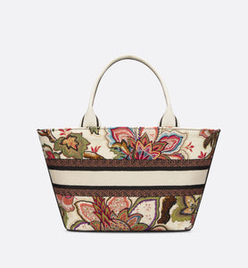 Hat Basket Bag • Natural Multicolor Albero della Vita Embroidery