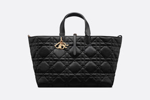 Large Dior Toujours Bag • Black Macrocannage Calfskin