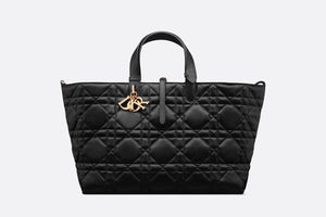 Large Dior Toujours Bag • Black Macrocannage Calfskin