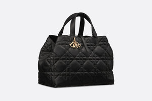 Large Dior Toujours Bag • Black Macrocannage Calfskin