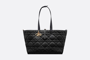 Large Dior Toujours Bag • Black Macrocannage Calfskin