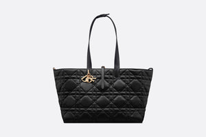Large Dior Toujours Bag • Black Macrocannage Calfskin