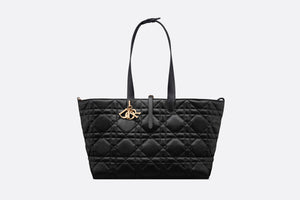 Large Dior Toujours Bag • Black Macrocannage Calfskin