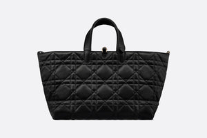 Large Dior Toujours Bag • Black Macrocannage Calfskin