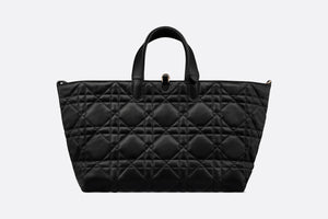 Large Dior Toujours Bag • Black Macrocannage Calfskin