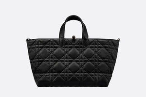 Large Dior Toujours Bag • Black Macrocannage Calfskin